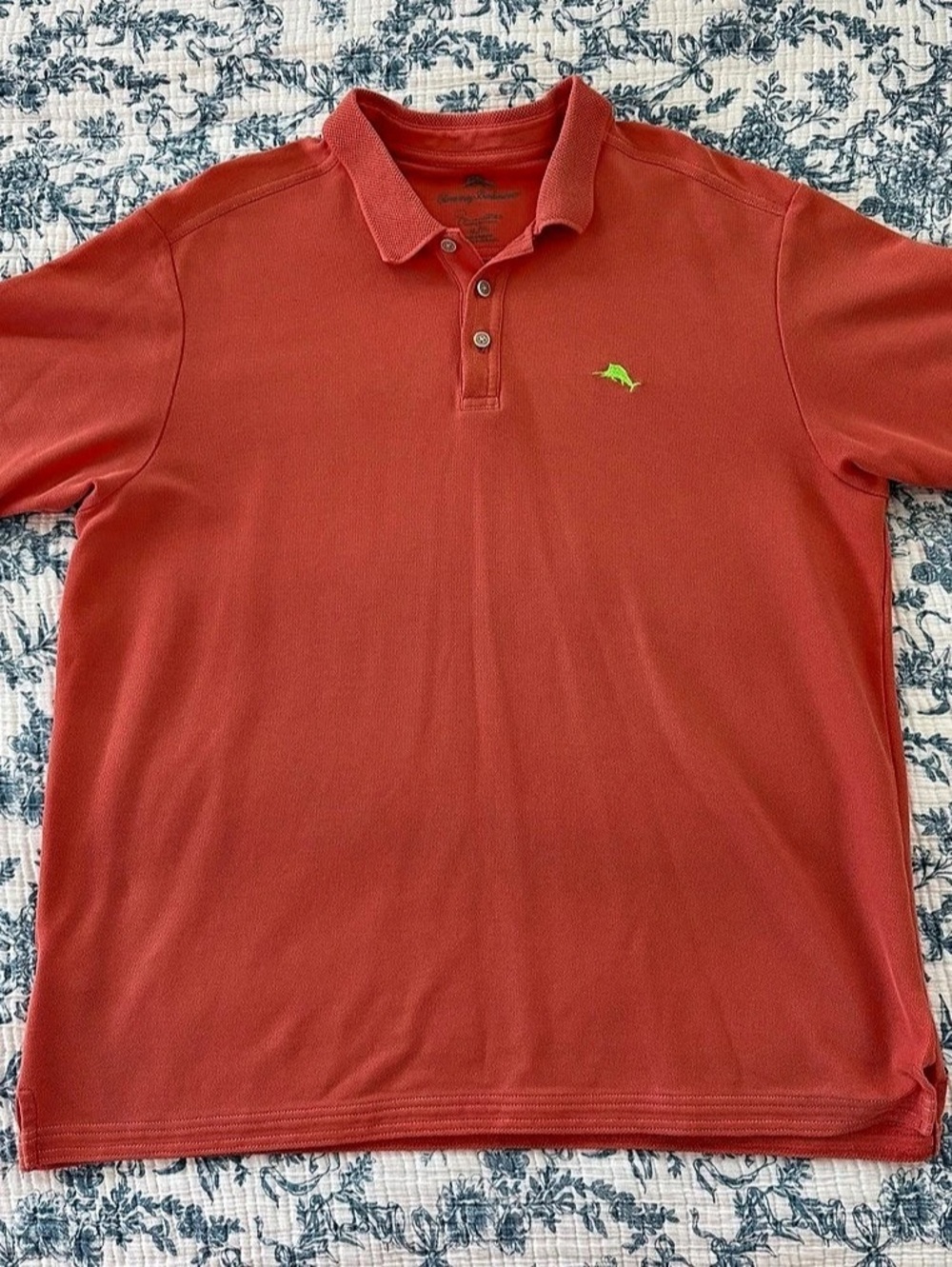 Tommy Bahama Dolphin Logo Polo Orange Size XL